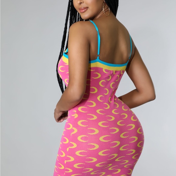 Pink and Yellow Patterned Dress - Picture 3 of 7